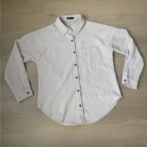 Light Beige Stripe women’s Button-Up Shirt